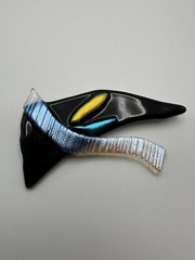 Vintage 1992 Hand Made Artisan Signed DAB Brooch 7.9 x 4.5 cm BB4