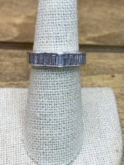 Vintage Channel Set CZ Sterling Silver Band Sz. 7