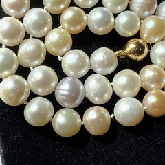 Choker Cultured Pearl 14k 9mm Ball Clasp 10mm Big Multicolor Pearls 16.5” Unused