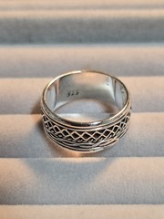 Sterling Silver Spinner Band Ring Wide 10mm Band 925 Sterling Silver Sz 7.5