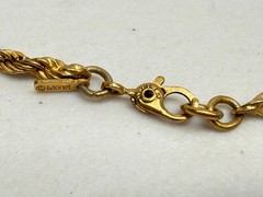 Vintage Signed Monet Necklace Gold Tone Rope Chain 24 inch Classic 1980s Estate