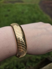 Vintage Omega Bracelet Gold Tone Expandable Egyptian Revival
