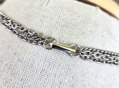 Vintage Celebrity Multi Strand Silver Tone Chain Necklace 24.75″ Fold Over