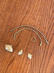 Vintage Lot 1940’s Gold Tone Metal Brass Football 1/2” & 7/8” Charm Fob Pendants