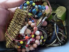 Over 50 Piece Bracelet Lot Mix Styles Sizes All Wearable Craft Repurpose #1