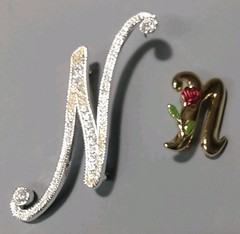 Rhinestone Letter N 2 1/4 In Tall Elegant Statement Piece
