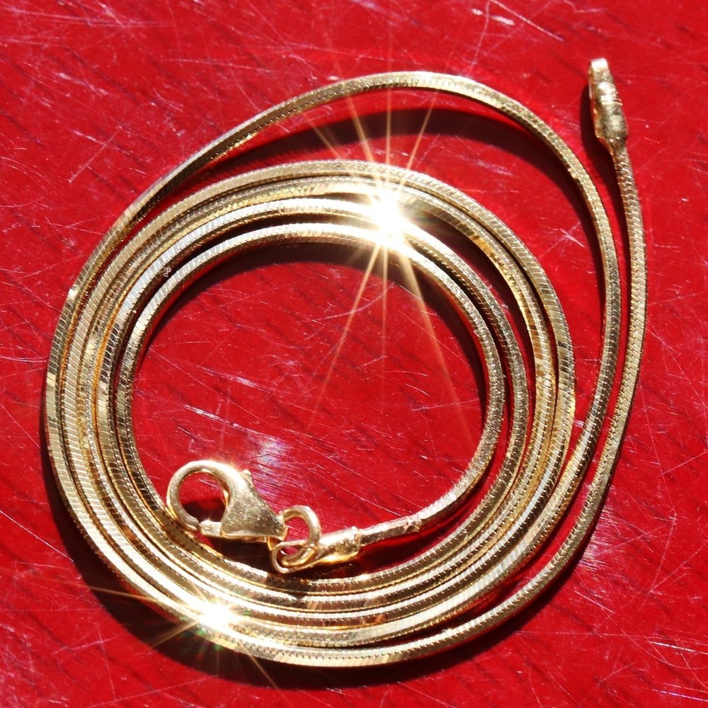 14k yellow gold necklace Italian 18″ faceted snake chain vintage 3.90gr N2998J