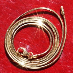 14k yellow gold necklace Italian 18″ faceted snake chain vintage 3.90gr N2998J