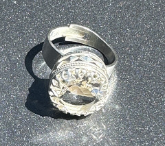 Rock Crystal 830s silver Ring Norway Norwegian Vintage Estate 1665