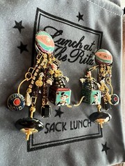 Lunch At The Ritz TOY BOX clip Earrings; RARE, NEW, NEVER WORN!!