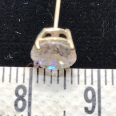 Vintage 2 Carat TW Cubic Zirconina 14Kt White Gold Stud Pierced Earrings