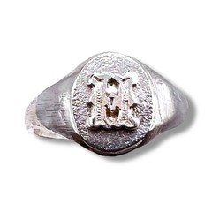 Initial Letter H Signet 925 Sterling Silver Child Baby Pinky Ring Size 3.25