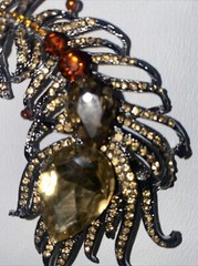 Vintage Rhinestone Brooch Pin Pendant Large Flashy Runway