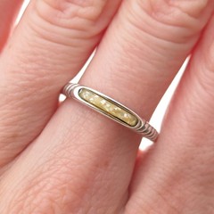 Carolyn Pollack 925 Sterling Silver Vintage Real MOP Inlay Stackable Ring Size 8