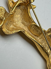 Vintage D.TOREM RENCLIF INC Gold Tone Panther Brooch Signed Figural Pin 2.75”