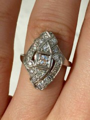 Antique 1.00 CT Round Diamond 10k White Gold Over Estate Anniversary Ring 925 SS