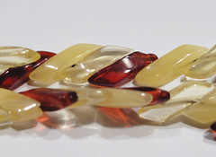 Unique Red and Opaque and Clear Lucite Chip Beaded Hand Strung Vintage Necklace