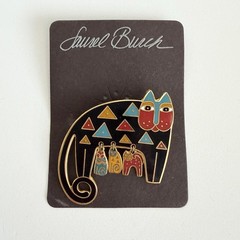 Rare Vintage Laurel Burch MYO Cat Brooch “Cat Family” 1993