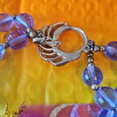 Vintage Double Strand Purple Faceted Bead Necklace