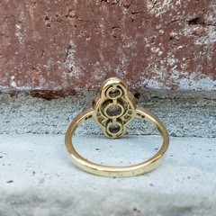 Antique Edwardian Lab Created Diamond Wedding Ring in 14k Yellow Gold Finish