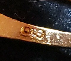 Vintage London Blue Topaz Rhinestone Ring Size 6 1/4 Marked But Unable To Read