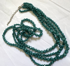 Vintage costume jewelry lot Faux Turquoise Coral Resin Plastic Bead Necklace Set