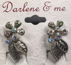 Vintage Colorful Flower Leaf Earrings