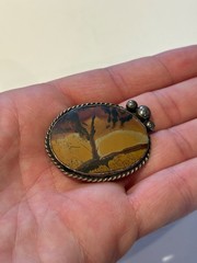 Nice MCM Sterling Silver and Stone Pendant, Unusual – 17.6 Grams