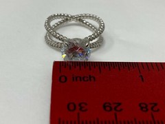 Beautiful White Gold-Plated CZ Cubic Zirconia Size 7.75 Ring