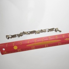 Vintage TOFA Airplane Travel Slider Charm Bracelet Gold Tone 90s