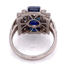 3Ct Art Deco Antique Lab-Grown Diamond & Engagement Ring 14K white Gold FN
