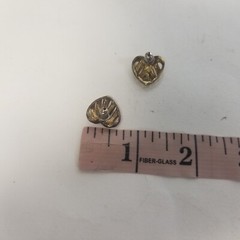 Vintage Ribbon Heart Stud Earrings