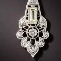 Art Deco Vintage Style 3Ct Lab Created Diamond Wedding 14K White Gold FN Pendant