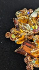 VTG DeLizza & Elster D&E Juliana Trembler Brooch Pin w/ 6 Dangle Clusters