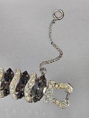Vintage Weiss Smoky Crystal Rhinstone “Black Diamond” Bracelet & Earrings Set