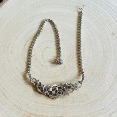 Necklace VTG Jeweled Austrian Crystal Rhinestone floral Bridal 60s Sparkly 16″