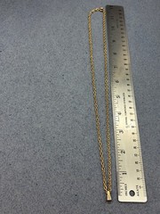 Minimalist Pendant Holder Necklace 24-Inch Chain Gold Textured Vintage Classic