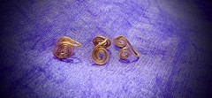 Handmade Brass Cuff Coil Earrings Set Of 3