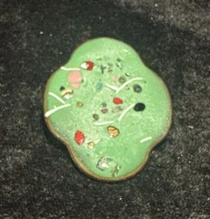 Vintage MCM BROOCH PIN Copper Enamel Abstract 1960s GREAT