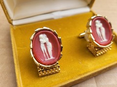 Vintage Love Story By Dvante Vintage Mesh Wrap Cufflinks in Box Retro-Chic 70’s