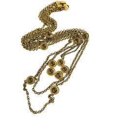 Celebrity VTG Regal necklace signed Glass Cabochon Bezel Regal Multi Chain 28″