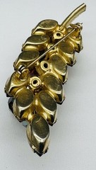 Juliana D & E DeLizza Elster Cha Cha Leaf Pin AB Crystals Navettes Chatons 3.25”