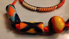 Vtg Italian Venetian Millefort Handcrafted Beaded Necklace & Vtg Bangle Bracelet