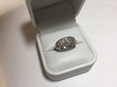 Vintage Ladies 925 Sterling Silver Ornate Openwork Filigree Scroll Band Ring