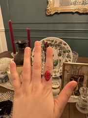 Vintage Sterling Silver Red Cameo Ring – Art Deco / Gothic Style (Size 6)