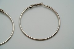 Vintage Large 4.5cm Sterling Silver Hoop Earrings EB2