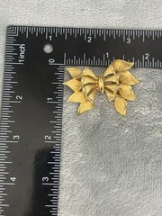 Vintage Francois By Coro Brooch Ruffle Bow Gold Tone Mcm 1.5 “Signed