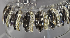 Vintage Weiss Smoky Crystal Rhinstone “Black Diamond” Bracelet & Earrings Set