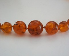 Art Deco Baltic Amber Necklace – Graduated Beads with Inclusions – Circa 1925