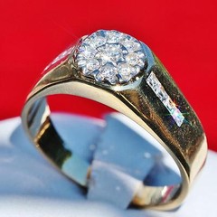 18k yellow gold ring 0.70ct natural diamond sz 11.75 vintage handmade 8.85g